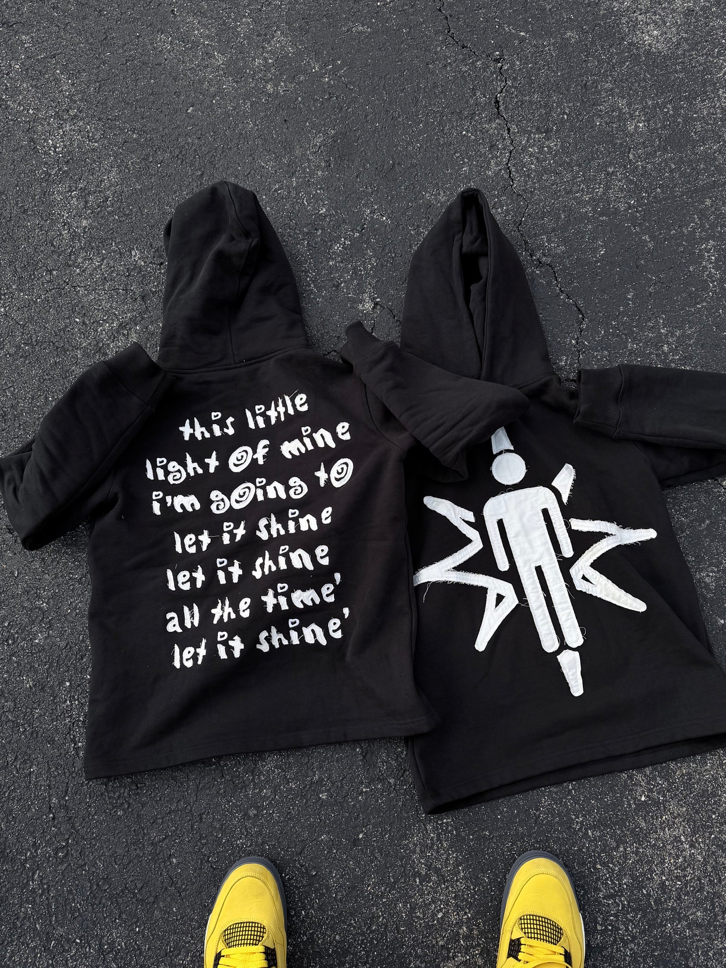 “Let it shine” distressed hoodie